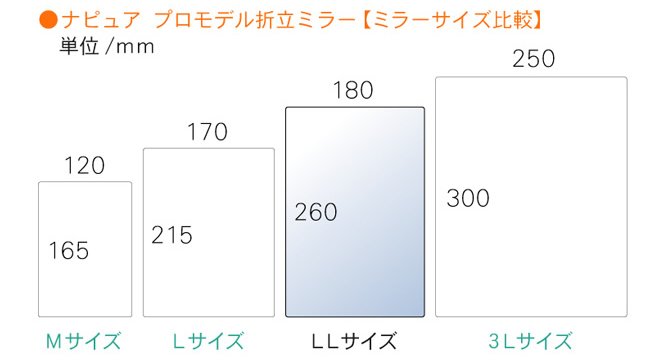画像: 【ナピュア】プロモデル　カラーバージョン折立ミラー(L)